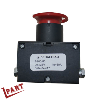 Tipo interruptor de botón de la emergencia de la parada S100 36V 60A de la seta del camión de plataforma de la carretilla elevadora