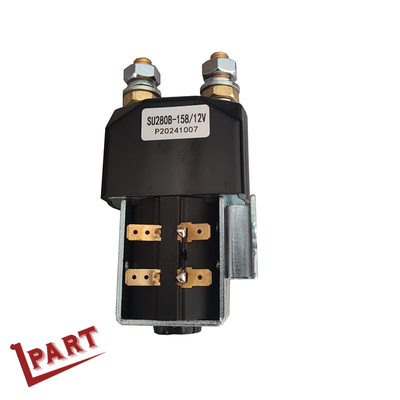 Las partes de las carretillas elevadoras eléctricas son negras, sólidas, contactor de corriente continua SW280B-158 12V